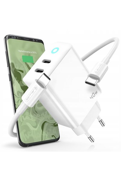 NO BRAND JELLICO EU19 GaN PD 40W Încărcător de perete cu 2 porturi USB-C + 2 ...