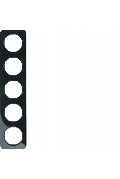 hager Ramă cu 5 module Berker R.1 negru, lucios 10152145