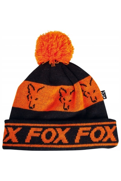 Fox Căciulă căptușită cu ciucure Negru/Portocaliu
