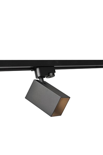 Goldlux Lampă pe șină, reflector, negru-auriu, pătrată, reglabilă, cu lumină ...