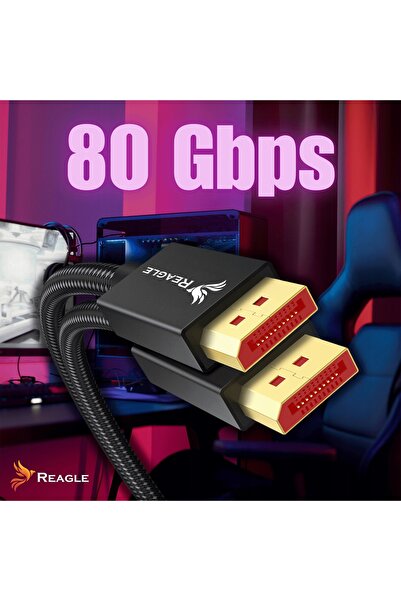 NO BRAND Cablu DISPLAYPORT 2.1 DP 8K 120Hz 4K 320Hz 240Hz FREESYNC GSYNC 80Gb...