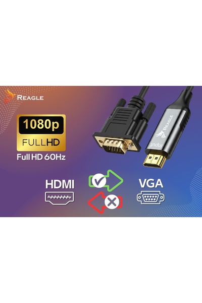 NO BRAND CABLU HDMI LA VGA DE 1 M, ADAPTOR, CABLU CONVERTOR FULL HD 1080p PEN...