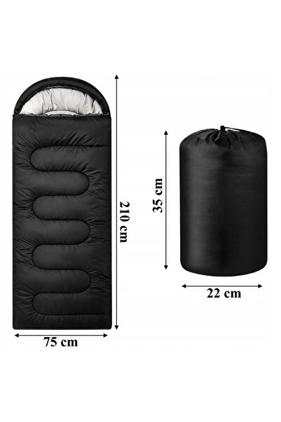 NO BRAND Sac de dormit touring, călduros, ușor, tip mum, negru, cu glugă, pen...