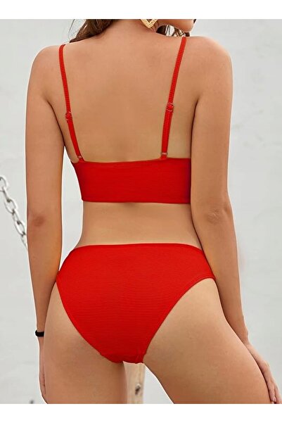 NO BRAND Costum de baie bikini cu dungi roșii, r.M SHEKINI