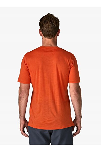 Patagonia Tricou grafic din lână merino Cap Cool - nuanță cărbune-portocaliu,...