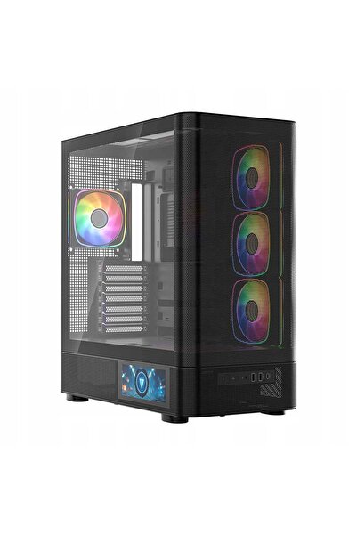 Modecom Carcasă Volcano AQ400 ARGB MIDI neagră