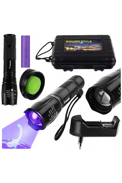 NO BRAND Lanterna LED Cree lumină ultravioletă UV Amber + alb 2 în 1 AKU 18650