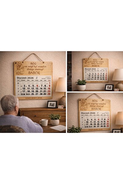 NO BRAND Calendar din lemn CADOU pentru bunica SUPER BUNICA Ziua Bunicii