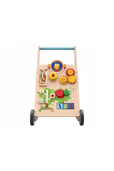 NO BRAND CĂRUCIOR INTERACTIV DIN LEMN CU MÂNER DE ÎMPINS Playtive