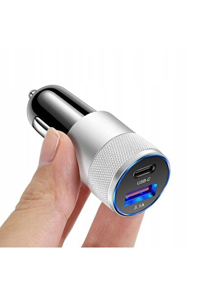 NO BRAND Alogy încărcător auto rapid 2x USB USB-C 3.1A puternic pentru briche...