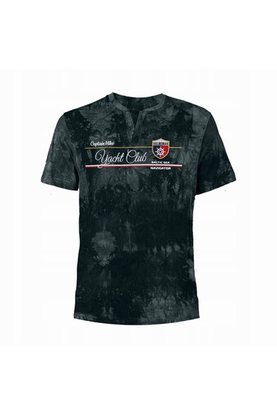 NO BRAND Tricou bărbătesc cu broderie DELICATE Cotton CAPTAIN MIKE negru L