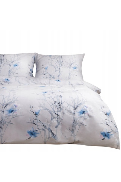 Darymex Lenjerie de pat din satin 160x200 1547/1 alb cu ramuri și flori albas...