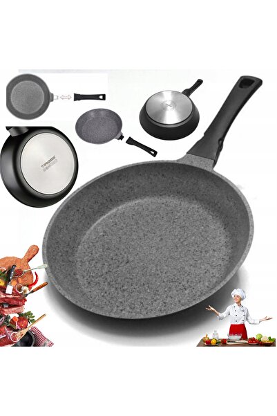 NO BRAND Tigaie din granit de 26 cm cu mâner detașabil, pentru plite cu induc...