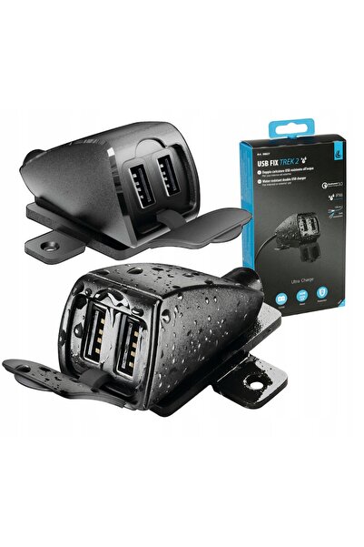 NO BRAND 38828 Usb-Fix Trek, încărcător USB dublu, impermeabil, pentru montar...