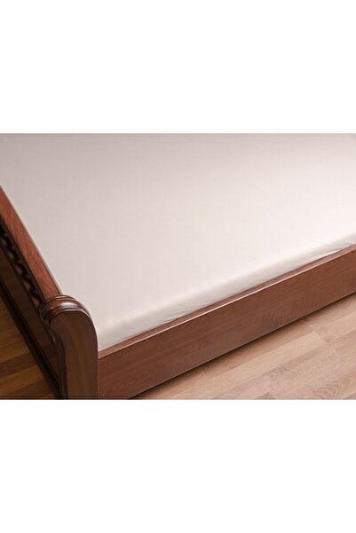 NO BRAND Cearșaf de pat din jerseu 220x200cm Ecru 100% Bumbac cu elastic Miss...