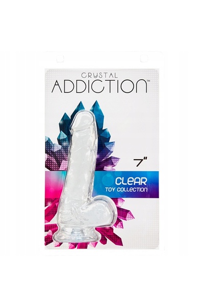 NO BRAND Crystal Addiction Dildo transparent cu ventuză 18 cm