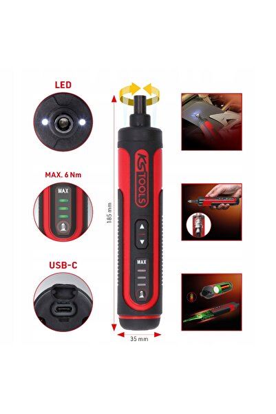 KS Tools Set de șurubelnițe cu acumulator 515.3600