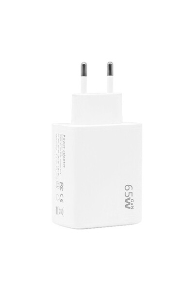 NO BRAND Încărcător de perete cu încărcare rapidă de 65W, 2xUSB-C USB3.0 + Ca...