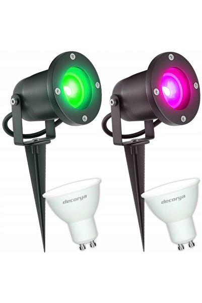 NO BRAND 2x REFLECTOR NEGRU HALOGEN LED DE GRĂDINĂ ÎNCASTRAT PE SOL