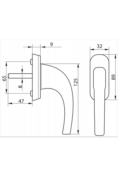 NO BRAND 4X MÂNER SCURT PENTRU UȘI, PORȚI, PODURI 125MM