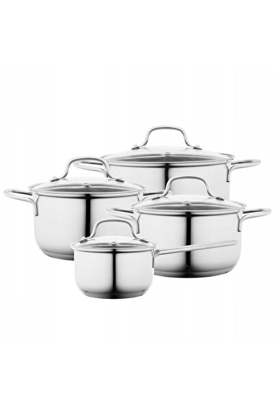 NO BRAND Set de oale din inox durabil cu capace Altom Design Niko 8 piese.
