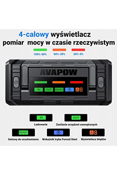 NO BRAND Robot de pornire 12V 10000A 24000 mAh 88.8Wh Powerbank USB-C PD 65W ...