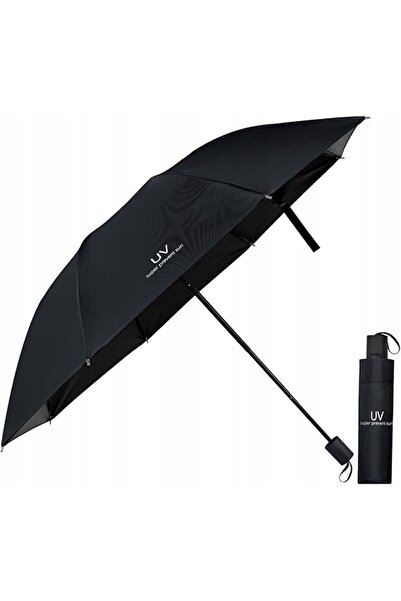 NO BRAND Umbrelă pliabilă 210T ANTI-VENTILAȚIE - PROTECȚIE UV, UȘORĂ, NEAGRĂ