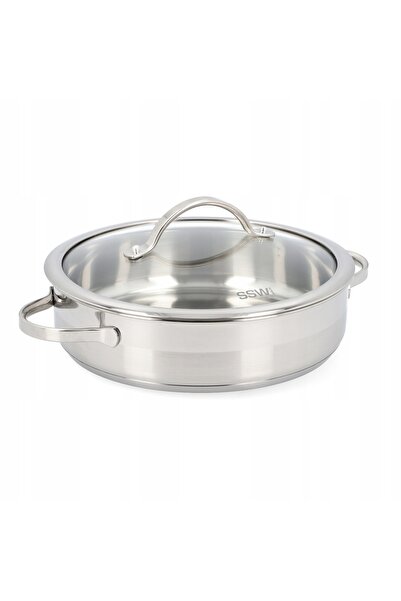 NO BRAND Tigaie din oțel inoxidabil cu capac, pentru inducție, SSW 24 cm K3