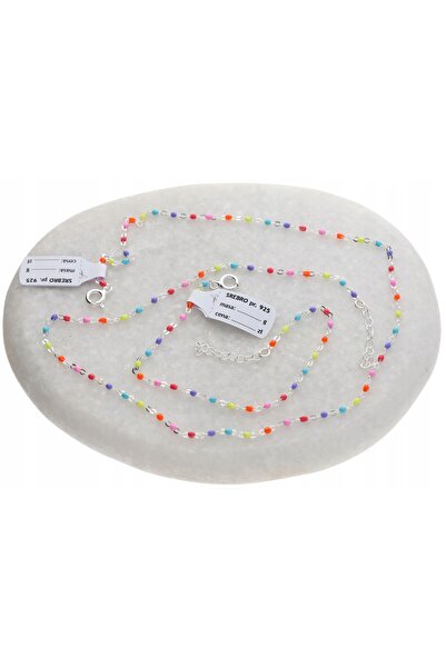 NO BRAND Set de bijuterii colier brățară MULTICOLOR 40 cm și 17 cm argint 925