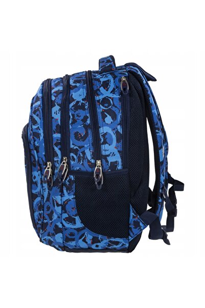 NO BRAND Rucsac școlar albastru DERFORM + Căști GRATUITE