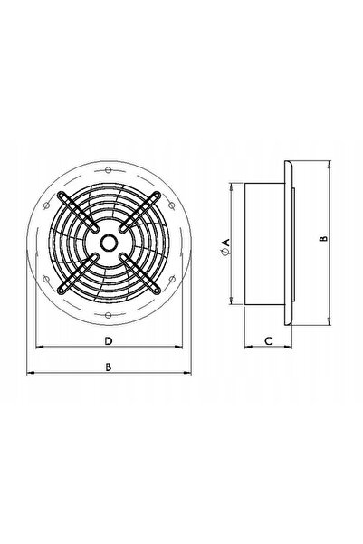 NO BRAND Ventilator de evacuare montat pe perete aRos 250 airroxy