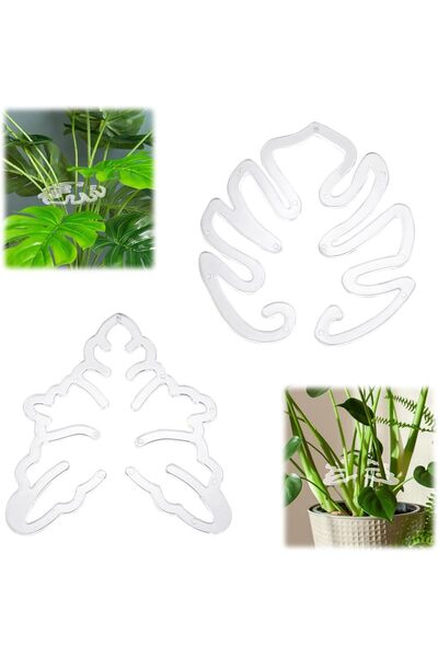 Arabest Plant Support,2pcs Monstera Leaf Shaped Stand,Transparent Climbing Ra...