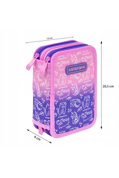 Astrabag Penar școlar pentru fete, cu trei compartimente, cu rechizite, Astra...