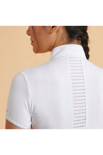 NO BRAND Tricou polo ecvestru de damă Fouganza 500 pentru competiție