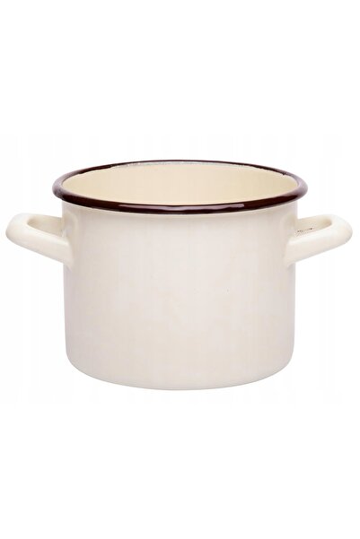 NO BRAND Oală emailată, email neted crem, 22 cm, 6,25L
