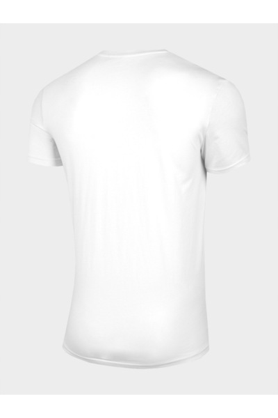 4F Tricou alb bărbătesc cu imprimeu  "Sportswear ", bumbac 100%, XXL