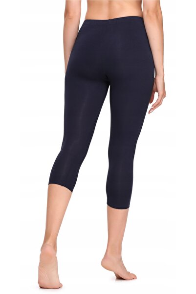 NO BRAND Colanți damă capri 3/4 din bumbac LA40-132 Bleumarin XXL