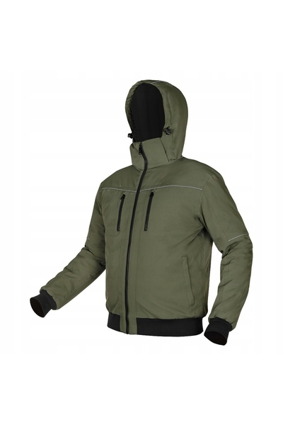 NEO Tools Jachetă NEO matlasată cu glugă, de exterior, verde reflectorizant, ...