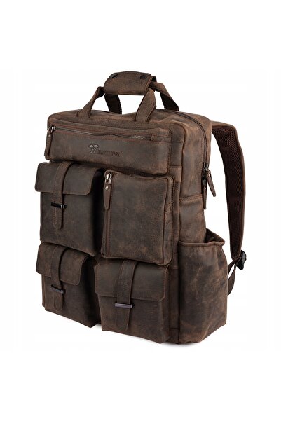 NO BRAND Rucsac din piele pentru laptop 15,6, business, mare, capacitate A4, ...