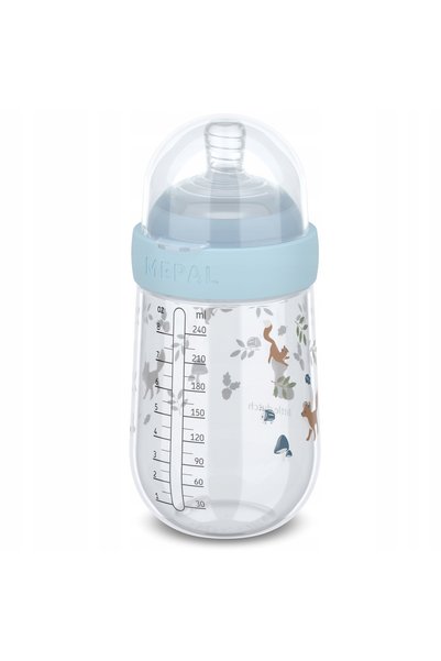 NO BRAND Sticlă și tetină anti-colici din silicon medical 0+, 240 ml MEPAL MIO