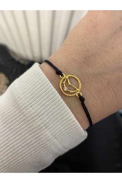 NO BRAND Brățară din șnur AURIE cu semnul zodiacal CAPRICORN, argint 925, div...