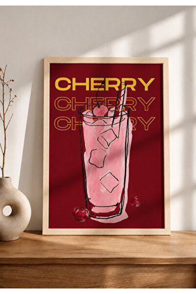 Cherry 33x48 cm Renk Seçenekli Çerçeveli Dopamin Poster