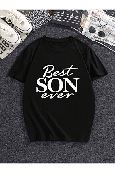 k222 Graphic T-Shirt Men "Best Son Ever" Print, Casual Short Sleeve Crew Neck...