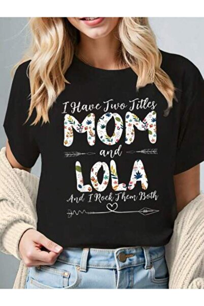 k222 Black Short Sleeve Round Neck T-Shirt For Women Casual Style Applique Mo...