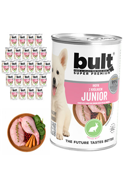 Bult Hrană umedă completă pentru câini Junior, Curcan și Iepure, 24x400g, pen...