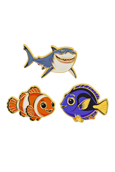 Choice 3pcs 3pcs Cute Fish Enamel Pin Cartoon Shark Brooch For Coat Women's B...