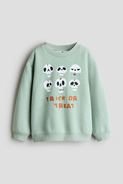 H&M Baskılı ve İçi Tüylü Sweatshirt