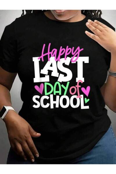 NOURAM Funny Happy Last Day Of Students And Teachers Back To School Black Gra...