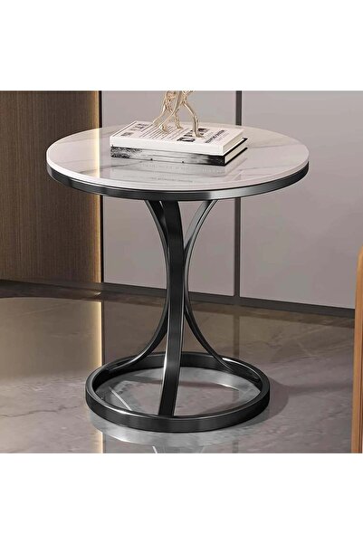 Promagg Round Dining Table Mid Century Modern - 70x55 cm, Black