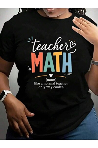 21JNRY Math Teacher Definition Back To School Black Graphic T Shirts Tee